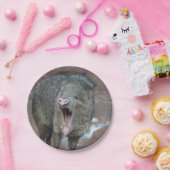 Javalina met zijn mond open papieren bordje (Feest)