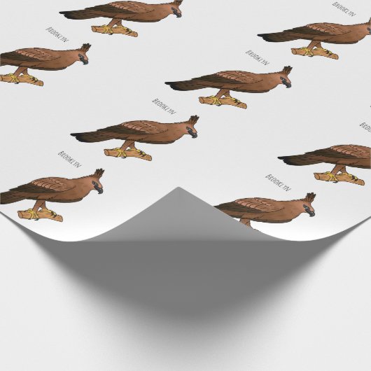 Javan hawk eagle bird cartoon cadeaupapier (Hoek)