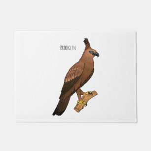 Javan hawk eagle bird cartoon deurmat