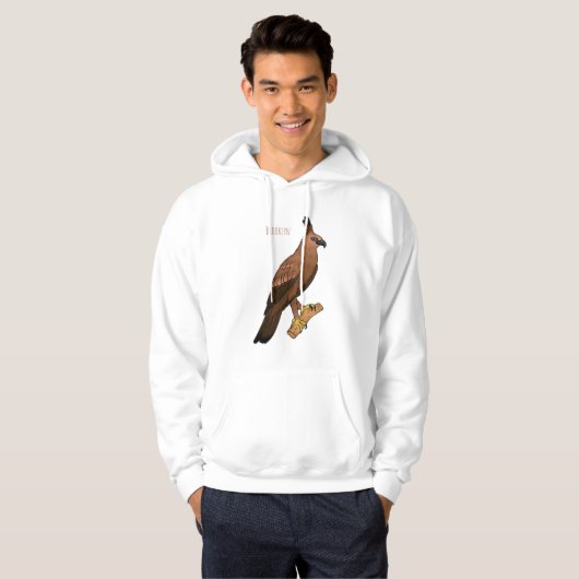 Javan hawk eagle bird cartoon hoodie (Voorkant volledig)