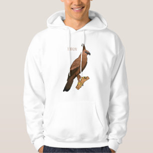 Javan hawk eagle bird cartoon hoodie