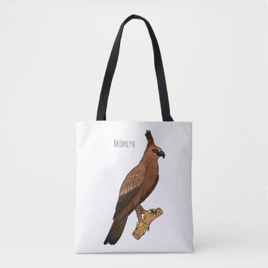 Javan hawk eagle bird cartoon illustration tote bag (Voorkant)