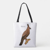 Javan hawk eagle bird cartoon illustration tote bag (Achterkant)