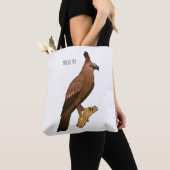 Javan hawk eagle bird cartoon illustration tote bag (Dichtbij)