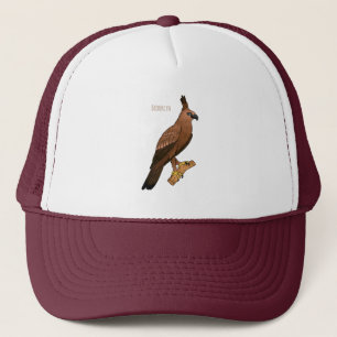 Javan hawk eagle bird cartoon illustration  trucker pet