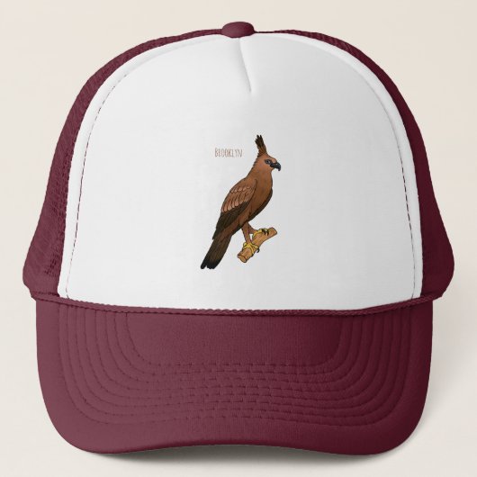 Javan hawk eagle bird cartoon illustration  trucker pet (Voorkant)
