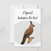 Javan hawk eagle bird cartoon kaart (Achterkant)