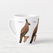 Javan hawk eagle bird cartoon latte mok (Linkerhoek)