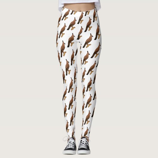 Javan hawk eagle bird cartoon leggings (Voorkant)