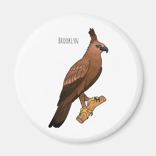 Javan hawk eagle bird cartoon magneet (Voorkant)