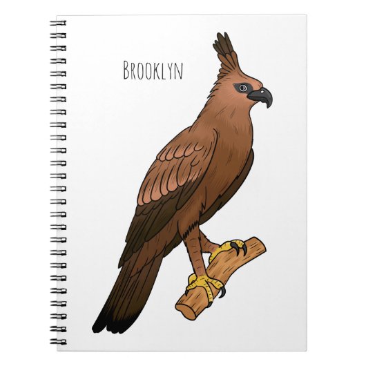 Javan hawk eagle bird cartoon notitieboek (Voorkant)