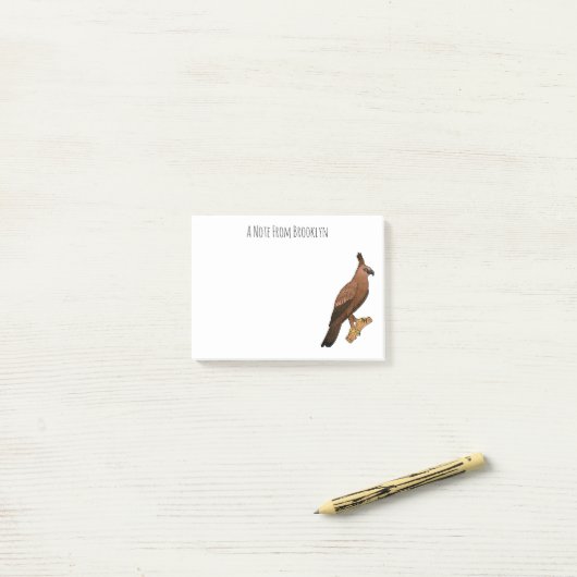 Javan hawk eagle bird cartoon post-it® notes (Op bureau)