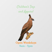 Javan hawk eagle bird cartoon raamsticker (Vel)