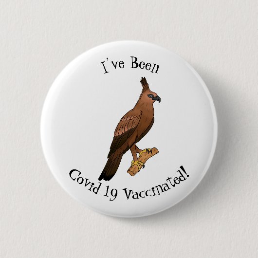 Javan hawk eagle bird cartoon ronde button 5,7 cm (Voorkant)