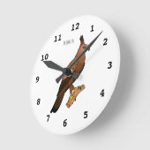 Javan hawk eagle bird cartoon ronde klok (Hoek)
