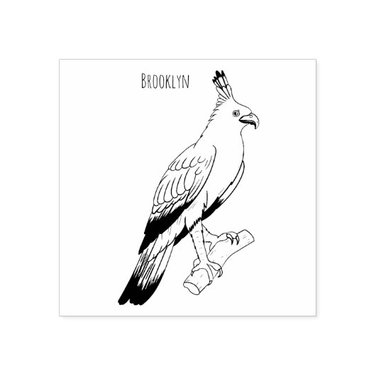 Javan hawk eagle bird cartoon rubberstempel (Afrduk)