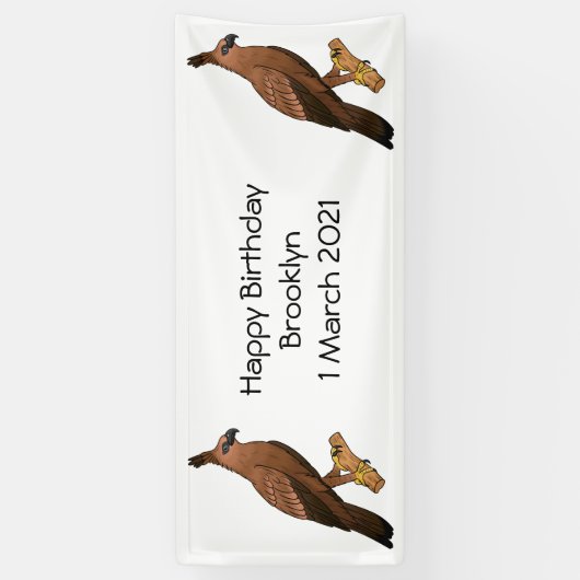 Javan hawk eagle bird cartoon spandoek (Verticaal)