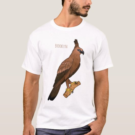 Javan hawk eagle bird cartoon t-shirt (Voorkant)