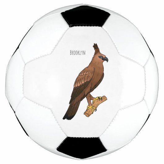 Javan hawk eagle bird cartoon voetbal (Voorkant)