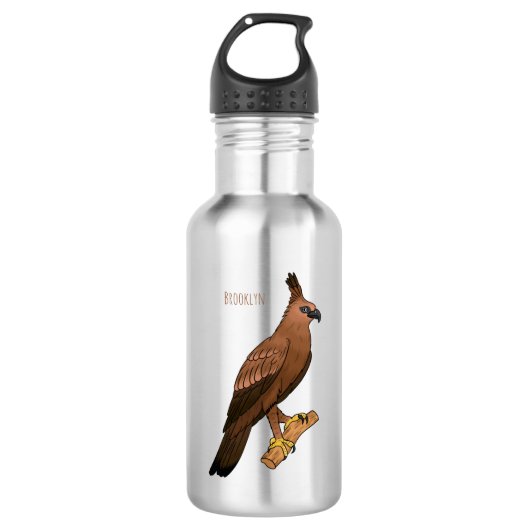 Javan hawk eagle bird cartoon waterfles  (Voorkant)