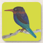 Javan Kingfisher op een Onderzetter Set (Voorkant)