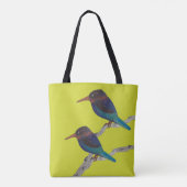 Javan Kingfishers op een Canvas tas (Achterkant)