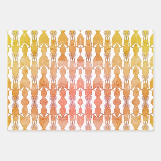 Javan Mina Vogel Verpakking Papier Flat Sheet Set  Inpakpapier Vel (Voorkant)