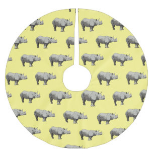 Javan neushoorn cartoon illustratie kerstboom rok