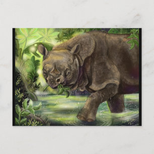Javan Rhino Art Briefkaart