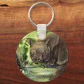 Javan Rhino Art Sleutelhanger (Voorkant)