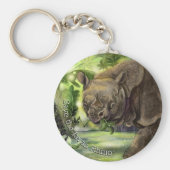 Javan Rhino Art Sleutelhanger (Voorkant)