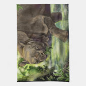 Javan Rhino Art Theedoek (Verticaal)