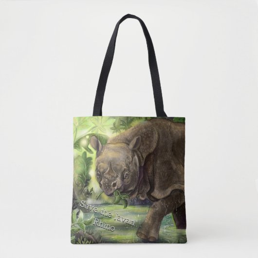 Javan Rhino Art Tote Bag (Voorkant)