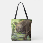 Javan Rhino Art Tote Bag (Achterkant)