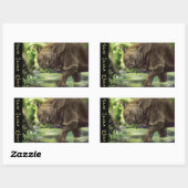 Javan Rhino - bedreigde dierkunst Rechthoekige Sticker (Vel)
