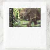 Javan Rhino - bedreigde dierkunst Rechthoekige Sticker (Tas)
