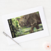 Javan Rhino - bedreigde dierkunst Rechthoekige Sticker (Envelop)
