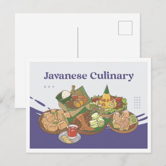  Javanese Culinary Indonesia Travel Briefkaart (Voorkant / Achterkant)