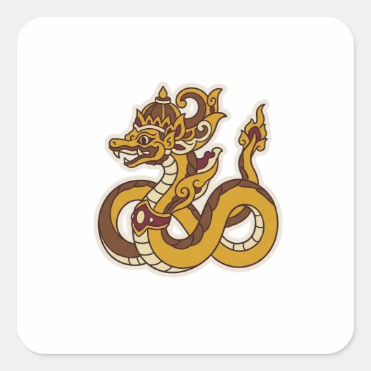Javanese Dragon Vierkante Sticker (Voorkant)