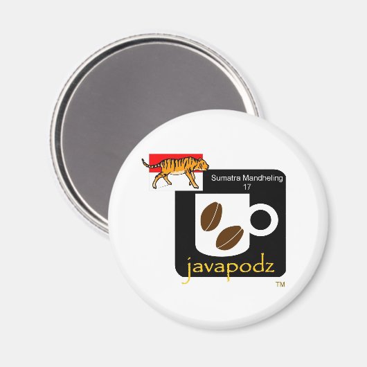 JavaPodz Sumatra Mandheling magneet (Voorkant / Achterkant)