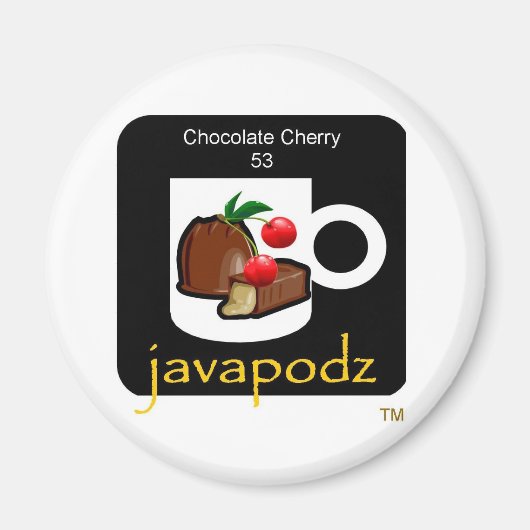 JavaPodz Verzamelbare Chocolade Kersen Frig Mag Magneet (Voorkant)
