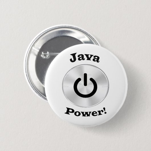 JavaPower-BlackLetters Ronde Button 5,7 Cm (Voorkant /achterkant)