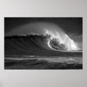 Java's Epic Wave - Zwart-wit Surf Poster (Voorkant)