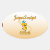 JavaScript Chick Ovale Sticker (Voorkant)