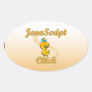 JavaScript Chick Ovale Sticker