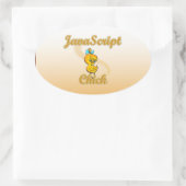 JavaScript Chick Ovale Sticker (Tas)