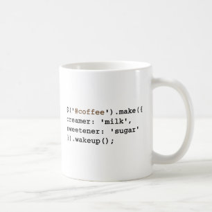 JavaScript-code voor geblonde en gezoete koffie Koffiemok
