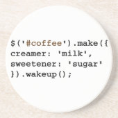 JavaScript-code voor geblonde en gezoete koffie Zandsteen Onderzetter (Voorkant)