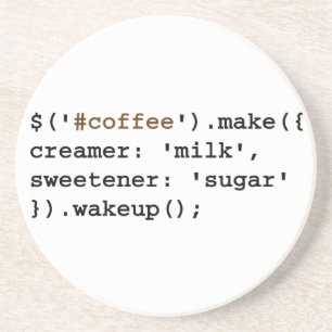 JavaScript-code voor geblonde en gezoete koffie Zandsteen Onderzetter