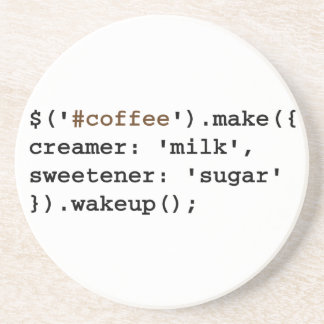 JavaScript-code voor geblonde en gezoete koffie Zandsteen Onderzetter
